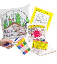 Load image into Gallery viewer, Give a Dam Beaver Canadian Wildlife Pillow Cover
