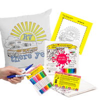 Load image into Gallery viewer, RV There Yet Summer Camping Pillow Cover