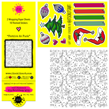 Load image into Gallery viewer, * HOLIDAY* Festive As Fuck Funny Christmas Swearing Colour-Your-Own Gift Wrapping Paper Kit
