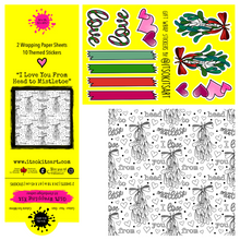 Load image into Gallery viewer, *HOLIDAY* I Love You From Head to Mistletoe Christmas Pun Colour-Your-Own Gift Wrapping Paper Kit