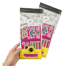 Load image into Gallery viewer, *HOLIDAY* Meowy Christmas Happy Howlidays Christmas Cat Lady Colour-Your-Own Gift Wrapping Paper Kit
