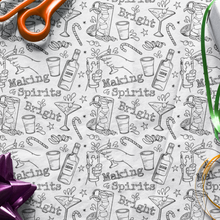 Load image into Gallery viewer, * HOLIDAY* Making Spirits Bright Christmas Drinks Colour-Your-Own Gift Wrapping Paper Kit