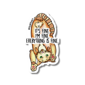 I'm Fine Cute Cat Mini Sticker