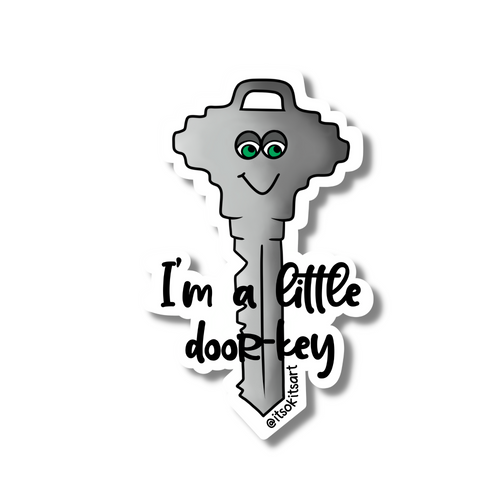 Door-Key Dorky Funny Pun Mini Sticker