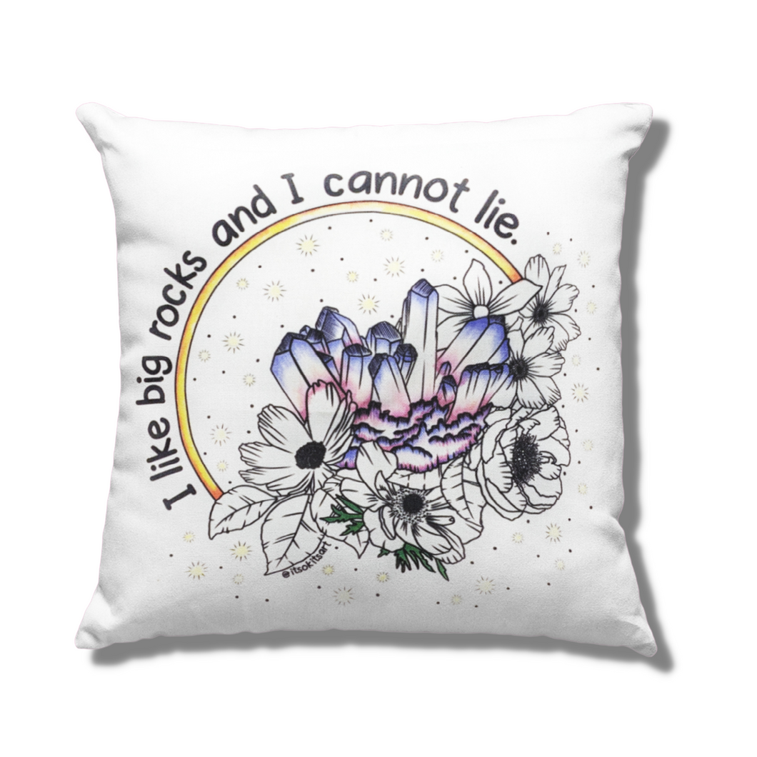 I Like Big Rocks and I Cannot Lie Crystals Throw Pillow Cover