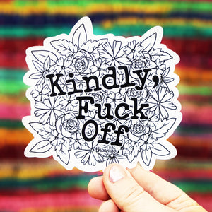 Sticker - Kindly Fuck Off (Colour Your Own)