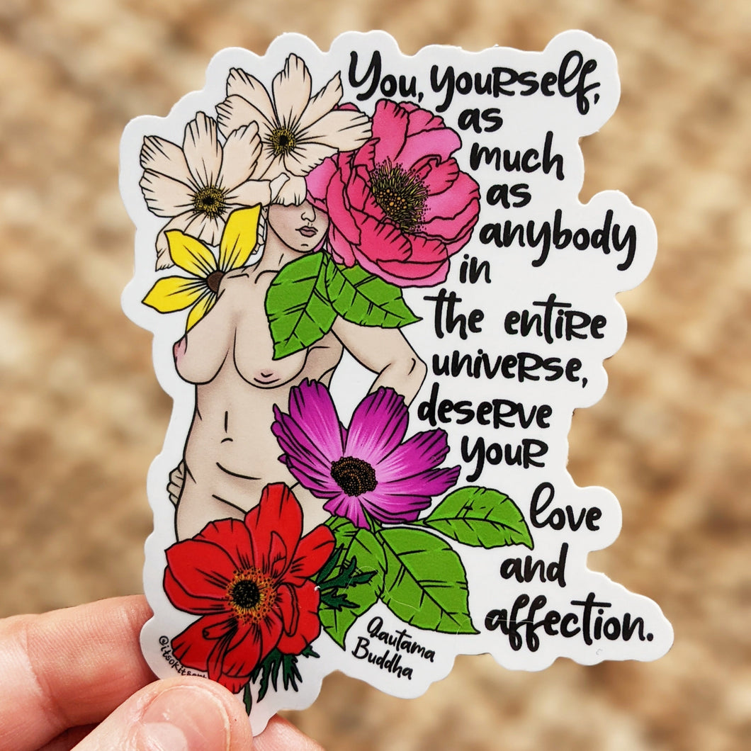 Body Positivity Self-Love + Affirmation Large Sticker