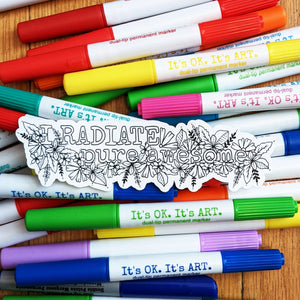 Sticker - I Radiate Pure Awesome (Colour Your Own Sticker)