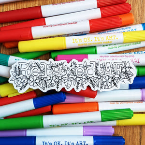 Relaxed AF Colour Your Own Sticker