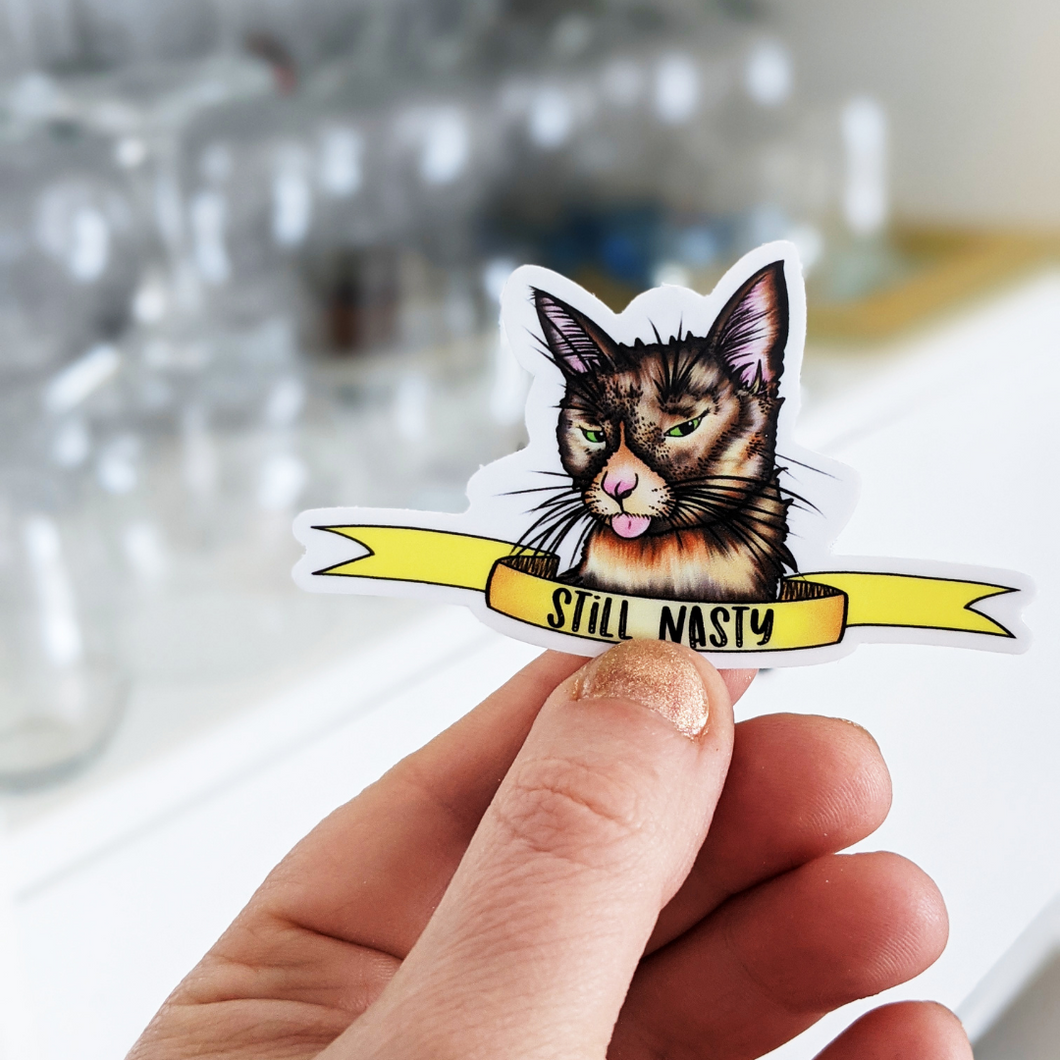 Still Nasty Cat Feminist Sticker