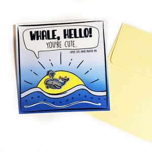 Acrylic Pin + Card - Whale (Valentine's Day) - Whale Hello!