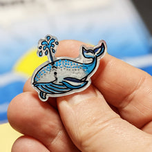 Load image into Gallery viewer, Acrylic Pin + Card - Whale (Valentine&#39;s Day) - Whale Hello!