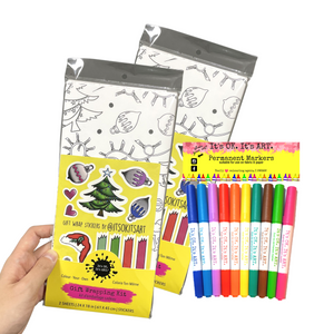 * HOLIDAY* Festive As Fuck Funny Christmas Swearing Colour-Your-Own Gift Wrapping Paper Kit