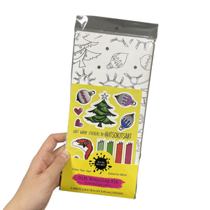 *HOLIDAY* - Festive As Fuck Funny Christmas Swearing Colour-Your-Own Gift Wrapping Paper Kit