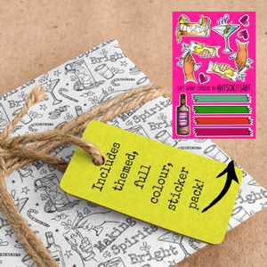 *HOLIDAY* - Making Spirits Bright Christmas Drinks Colour-Your-Own Gift Wrapping Paper Kit