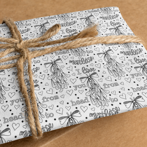 *HOLIDAY* - I Love You From Head to Mistletoe Christmas Pun Colour-Your-Own Gift Wrapping Paper Kit