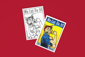 Postcard- We Cat Do It! Coloured